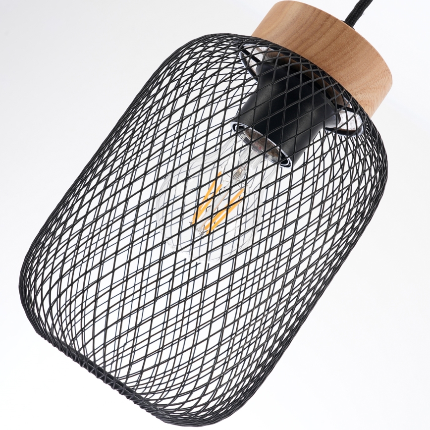 Brilagi - Luster na sajli BASKLITE 3xE27/15W/230V drvo/crna