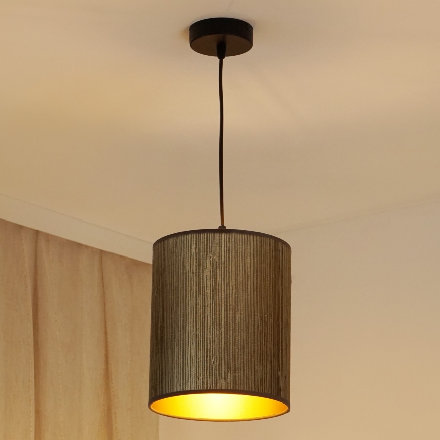 Brilagi - Luster na sajli BOSTON ROLLER 1xE27/15W/230V pr. 21 cm slama smeđa/zlatna