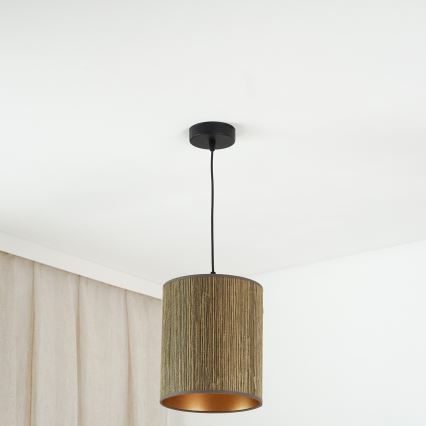 Brilagi - Luster na sajli BOSTON ROLLER 1xE27/15W/230V pr. 21 cm slama smeđa/zlatna
