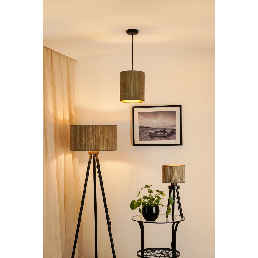 Brilagi - Luster na sajli BOSTON ROLLER 1xE27/15W/230V pr. 21 cm slama smeđa/zlatna