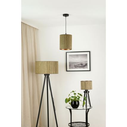 Brilagi - Luster na sajli BOSTON ROLLER 1xE27/15W/230V pr. 21 cm slama smeđa/zlatna