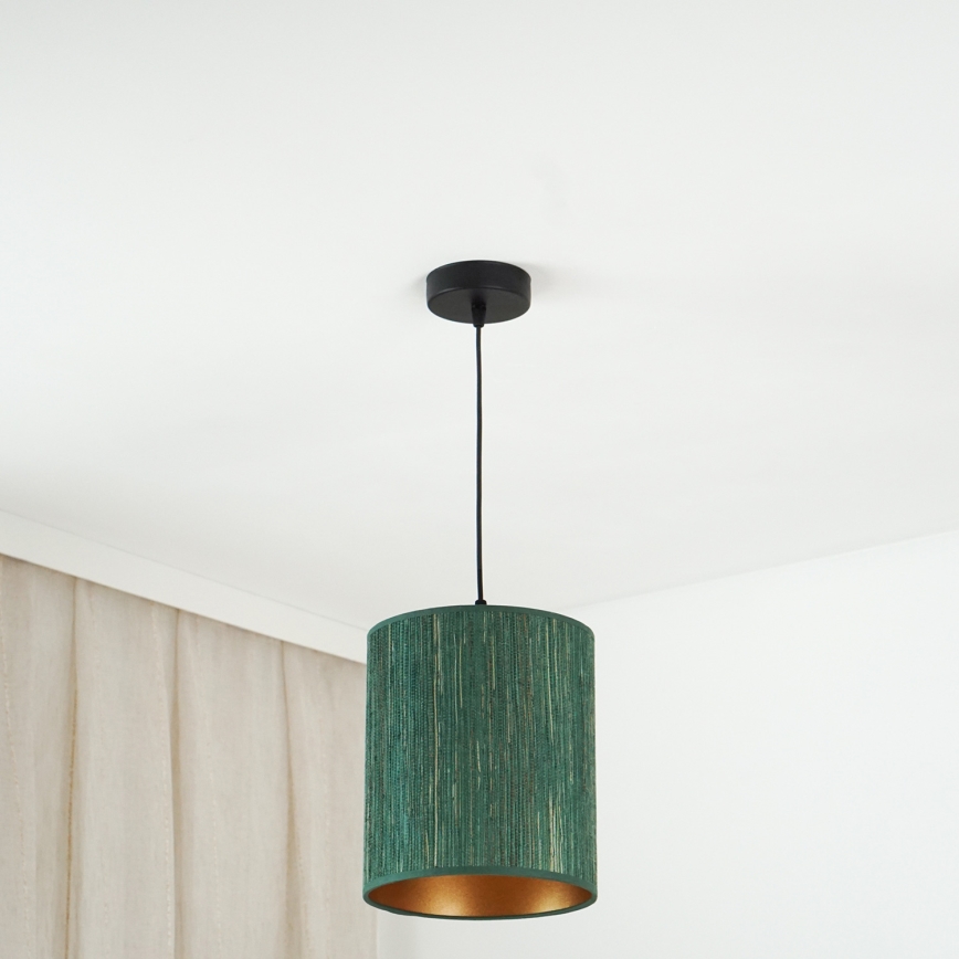 Brilagi - Luster na sajli BOSTON ROLLER 1xE27/15W/230V pr. 21 cm slama zelena/zlatna