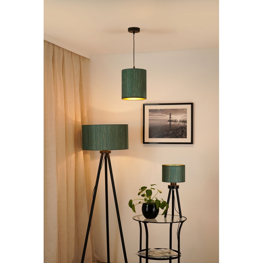 Brilagi - Luster na sajli BOSTON ROLLER 1xE27/15W/230V pr. 21 cm slama zelena/zlatna