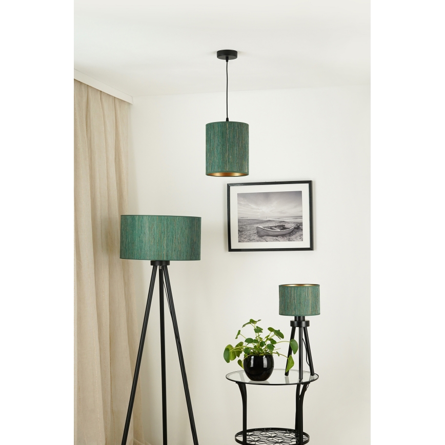 Brilagi - Luster na sajli BOSTON ROLLER 1xE27/15W/230V pr. 21 cm slama zelena/zlatna