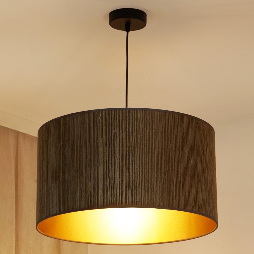 Brilagi - Luster na sajli BOSTON ROLLER 1xE27/15W/230V pr. 45 cm slama smeđa/zlatna