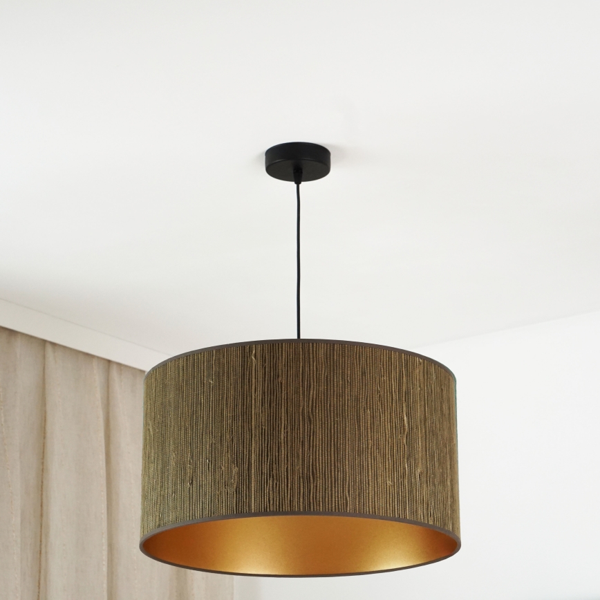 Brilagi - Luster na sajli BOSTON ROLLER 1xE27/15W/230V pr. 45 cm slama smeđa/zlatna