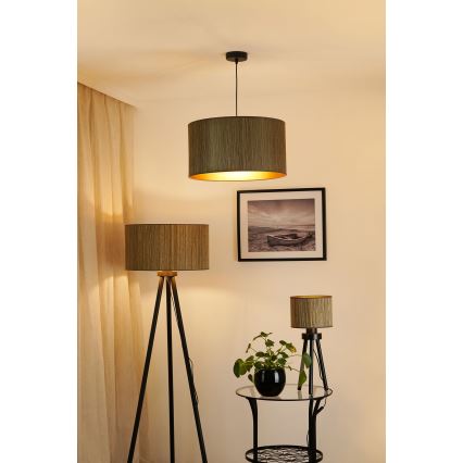 Brilagi - Luster na sajli BOSTON ROLLER 1xE27/15W/230V pr. 45 cm slama smeđa/zlatna