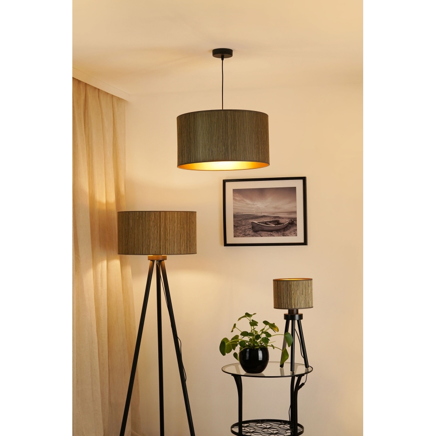 Brilagi - Luster na sajli BOSTON ROLLER 1xE27/15W/230V pr. 45 cm slama smeđa/zlatna