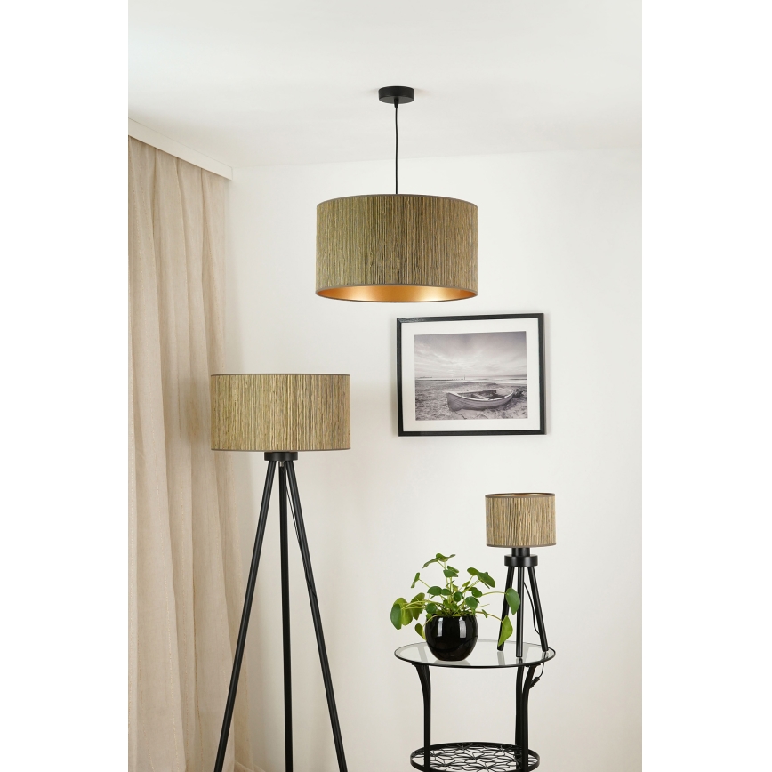 Brilagi - Luster na sajli BOSTON ROLLER 1xE27/15W/230V pr. 45 cm slama smeđa/zlatna