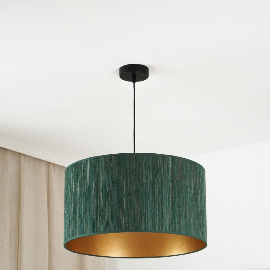 Brilagi - Luster na sajli BOSTON ROLLER 1xE27/15W/230V pr. 45 cm slama zelena/zlatna