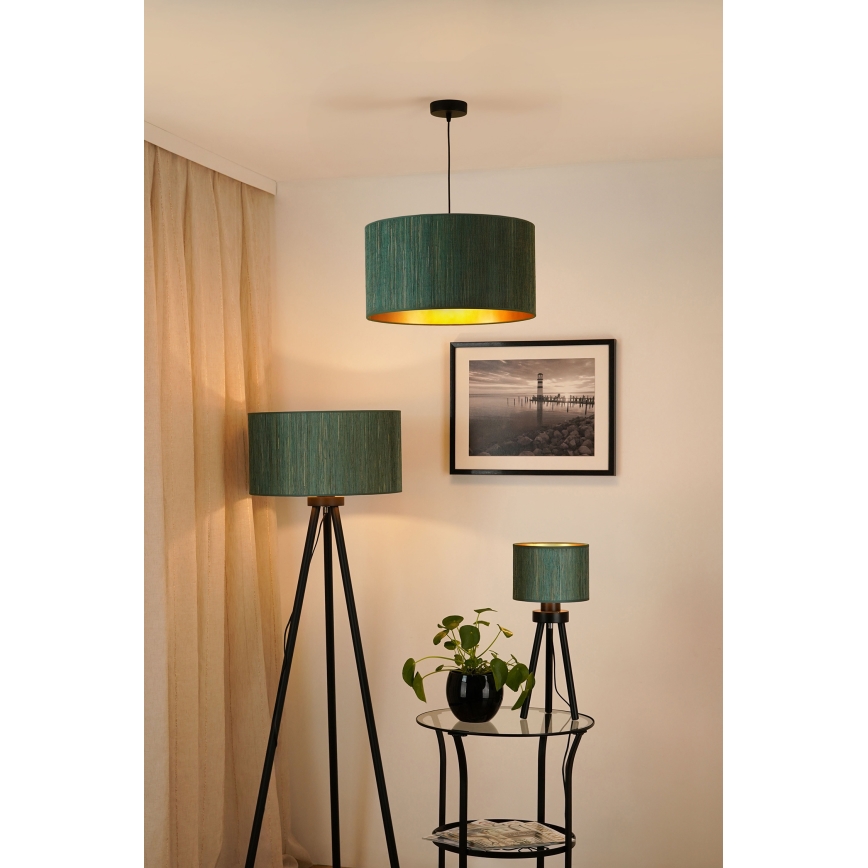Brilagi - Luster na sajli BOSTON ROLLER 1xE27/15W/230V pr. 45 cm slama zelena/zlatna