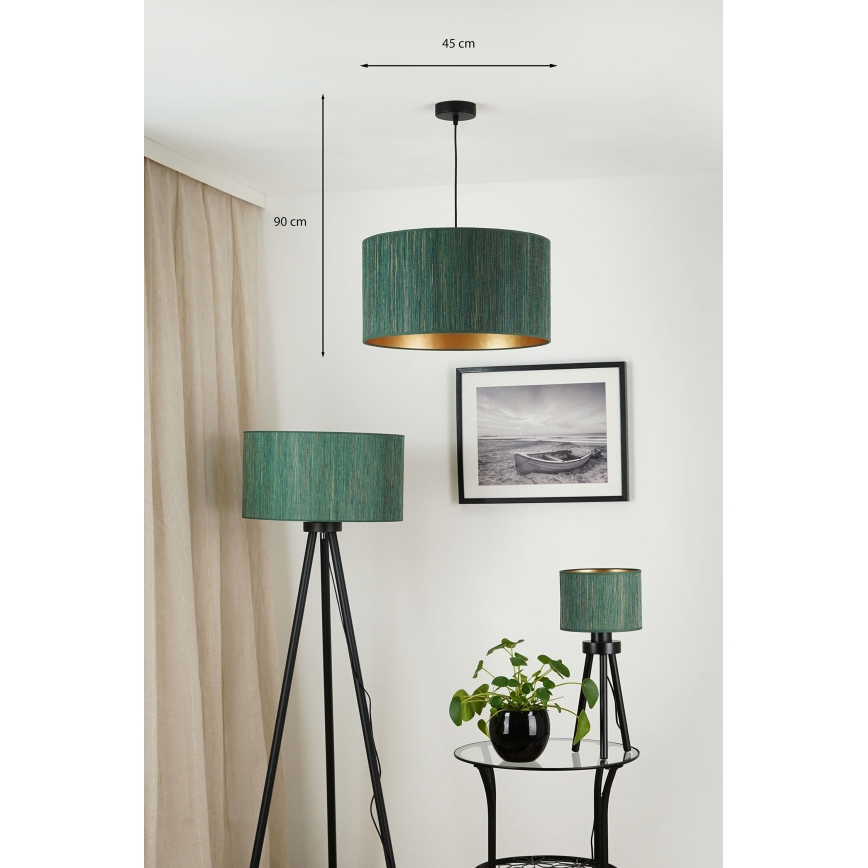Brilagi - Luster na sajli BOSTON ROLLER 1xE27/15W/230V pr. 45 cm slama zelena/zlatna