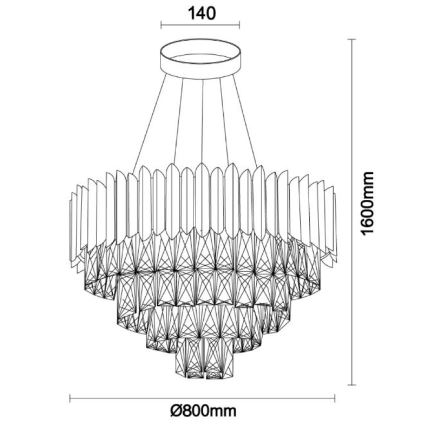 Brilagi - Luster na sajli CARLOS 11xE14/40W/230V Ø 80 cm