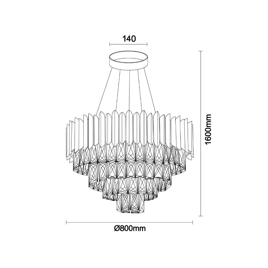Brilagi - Luster na sajli CARLOS 11xE14/40W/230V Ø 80 cm