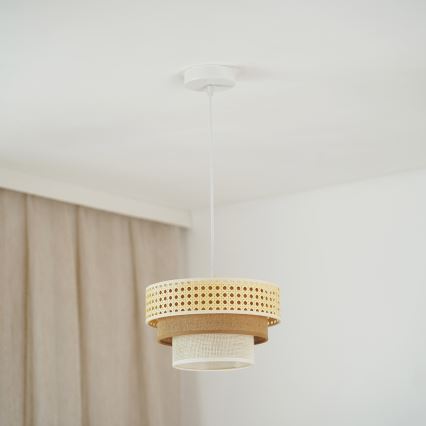 Brilagi - Luster na sajli CEDAR LUNETA 1xE27/15W/230V pr. 25 cm bež/smeđa/krem