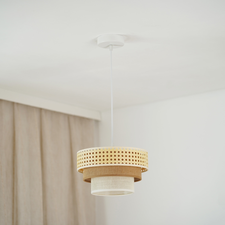 Brilagi - Luster na sajli CEDAR LUNETA 1xE27/15W/230V pr. 25 cm bež/smeđa/krem