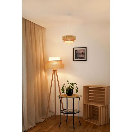 Brilagi - Luster na sajli CEDAR LUNETA 1xE27/15W/230V pr. 25 cm bež/smeđa/krem