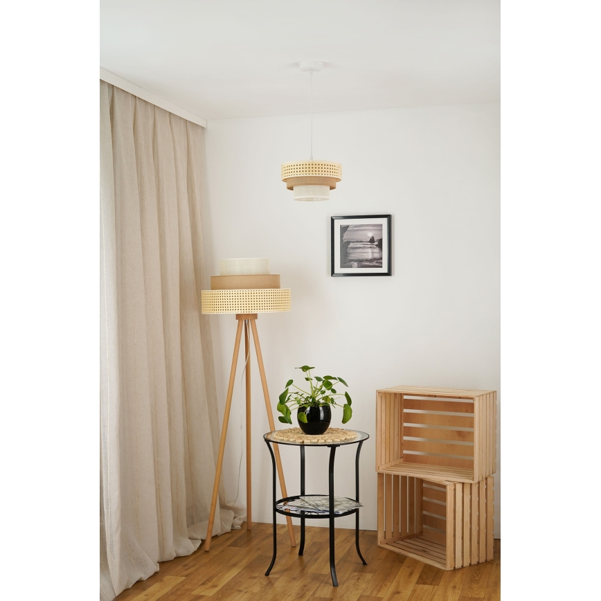 Brilagi - Luster na sajli CEDAR LUNETA 1xE27/15W/230V pr. 25 cm bež/smeđa/krem