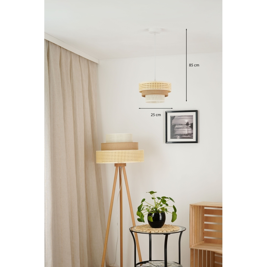 Brilagi - Luster na sajli CEDAR LUNETA 1xE27/15W/230V pr. 25 cm bež/smeđa/krem