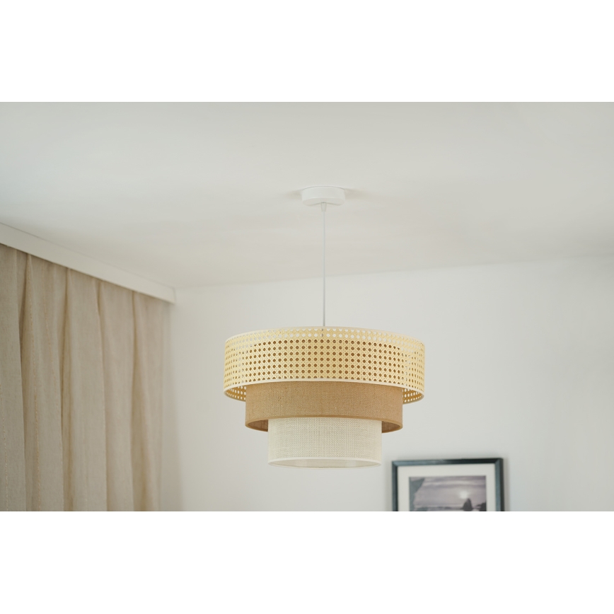 Brilagi - Luster na sajli CEDAR LUNETA 1xE27/15W/230V pr. 45 cm bež/smeđa/krem