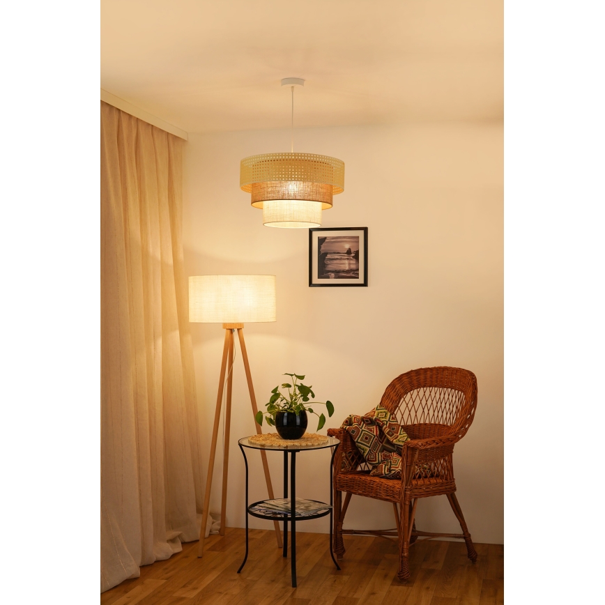 Brilagi - Luster na sajli CEDAR LUNETA 1xE27/15W/230V pr. 45 cm bež/smeđa/krem