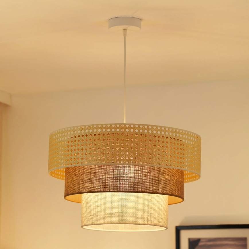 Brilagi - Luster na sajli CEDAR LUNETA 1xE27/15W/230V pr. 45 cm bež/smeđa/krem