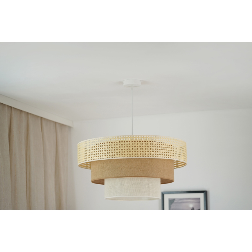 Brilagi - Luster na sajli CEDAR LUNETA 1xE27/15W/230V pr. 60 cm bež/smeđa/krem