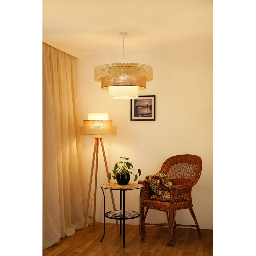 Brilagi - Luster na sajli CEDAR LUNETA 1xE27/15W/230V pr. 60 cm bež/smeđa/krem