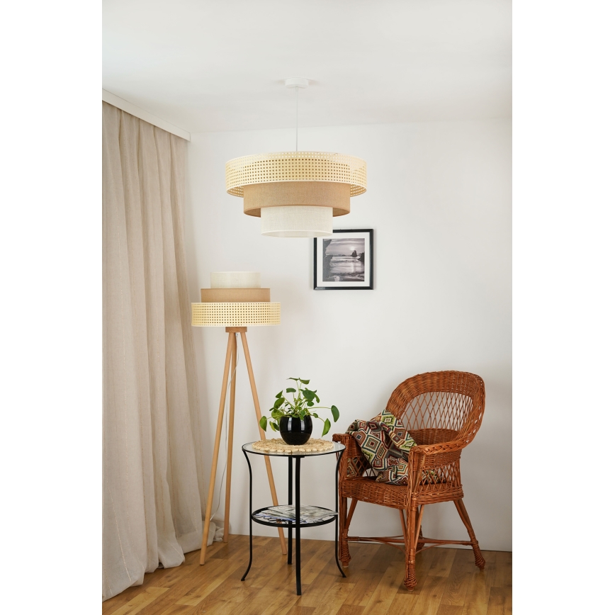 Brilagi - Luster na sajli CEDAR LUNETA 1xE27/15W/230V pr. 60 cm bež/smeđa/krem