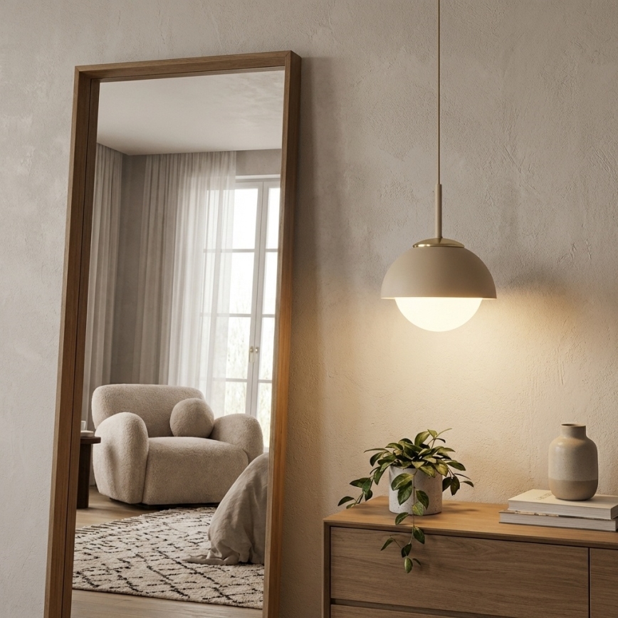 Brilagi - Luster na sajli COSMO 1xE27/60W/230V Ø 18 cm bež/zlatna