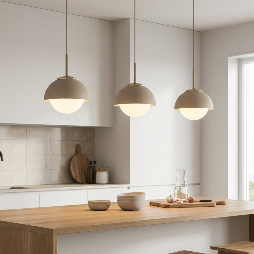 Brilagi - Luster na sajli COSMO 1xE27/60W/230V Ø 18 cm bež/zlatna