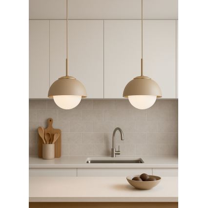Brilagi - Luster na sajli COSMO 1xE27/60W/230V Ø 18 cm bež/zlatna