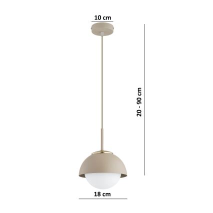 Brilagi - Luster na sajli COSMO 1xE27/60W/230V Ø 18 cm bež/zlatna