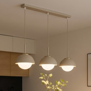 Brilagi - Luster na sajli COSMO 3xE27/60W/230V bež/zlatna