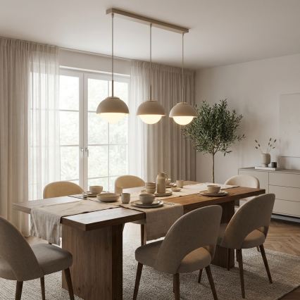 Brilagi - Luster na sajli COSMO 3xE27/60W/230V bež/zlatna
