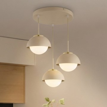 Brilagi - Luster na sajli COSMO 3xE27/60W/230V bež/zlatna