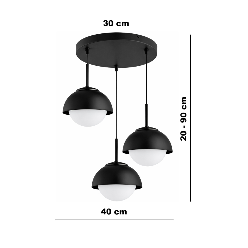 BRILAGI - Luster na sajli COSMO 3xE27/60W/230V crna