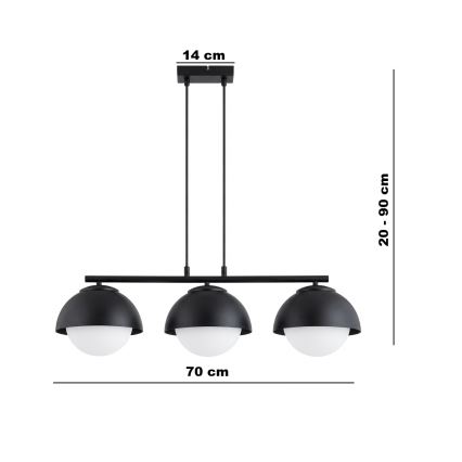 BRILAGI - Luster na sajli COSMO 3xE27/60W/230V crna