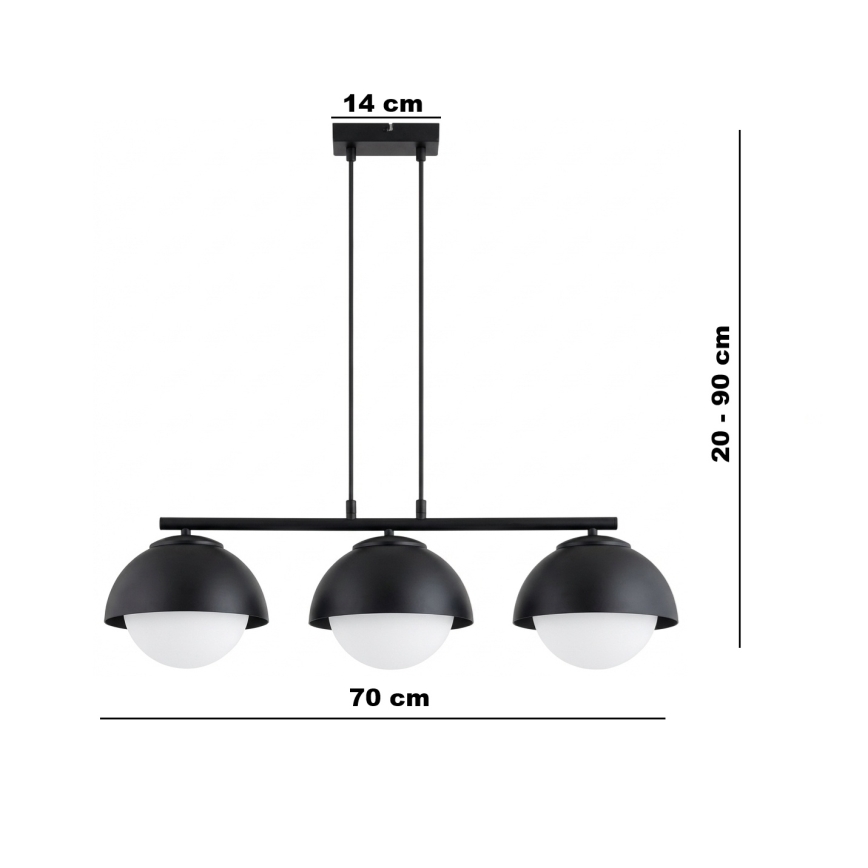 BRILAGI - Luster na sajli COSMO 3xE27/60W/230V crna
