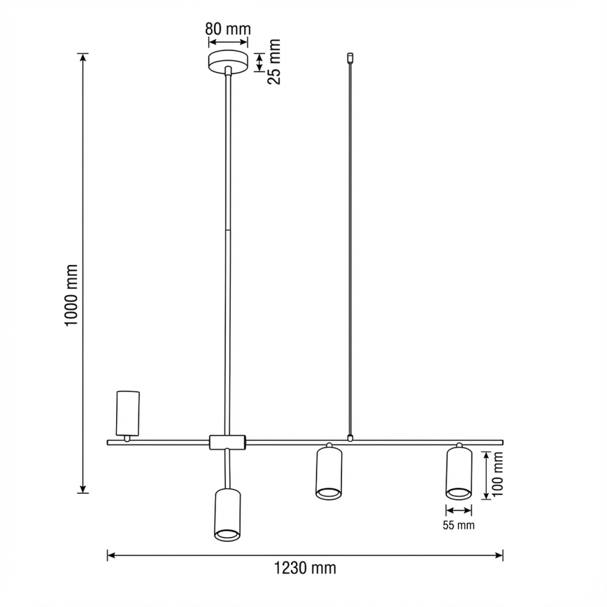 Brilagi - Luster na sajli CRANE 4xGU10/30W/230V bež