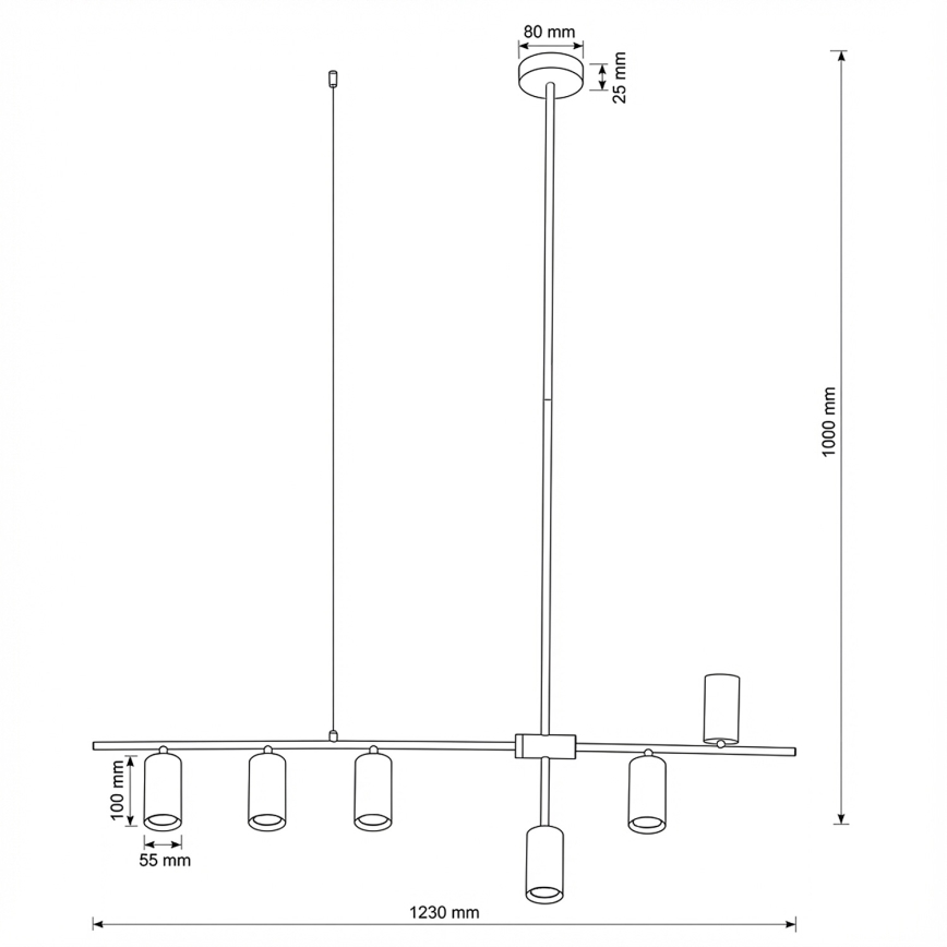 Brilagi - Luster na sajli CRANE 6xGU10/30W/230V bijela