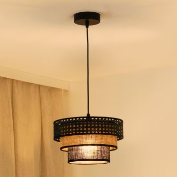 Brilagi - Luster na sajli DAKOTA LUNETA 1xE27/15W/230V pr. 25 cm crna/bež
