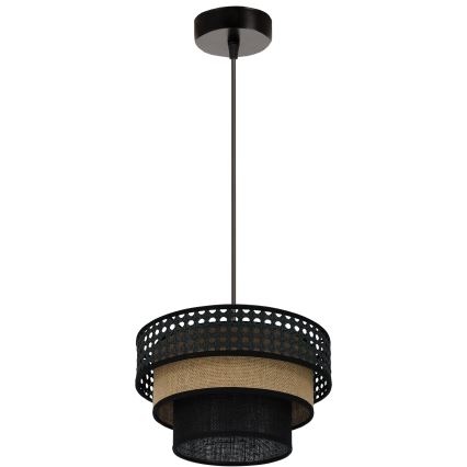 Brilagi - Luster na sajli DAKOTA LUNETA 1xE27/15W/230V pr. 25 cm crna/bež