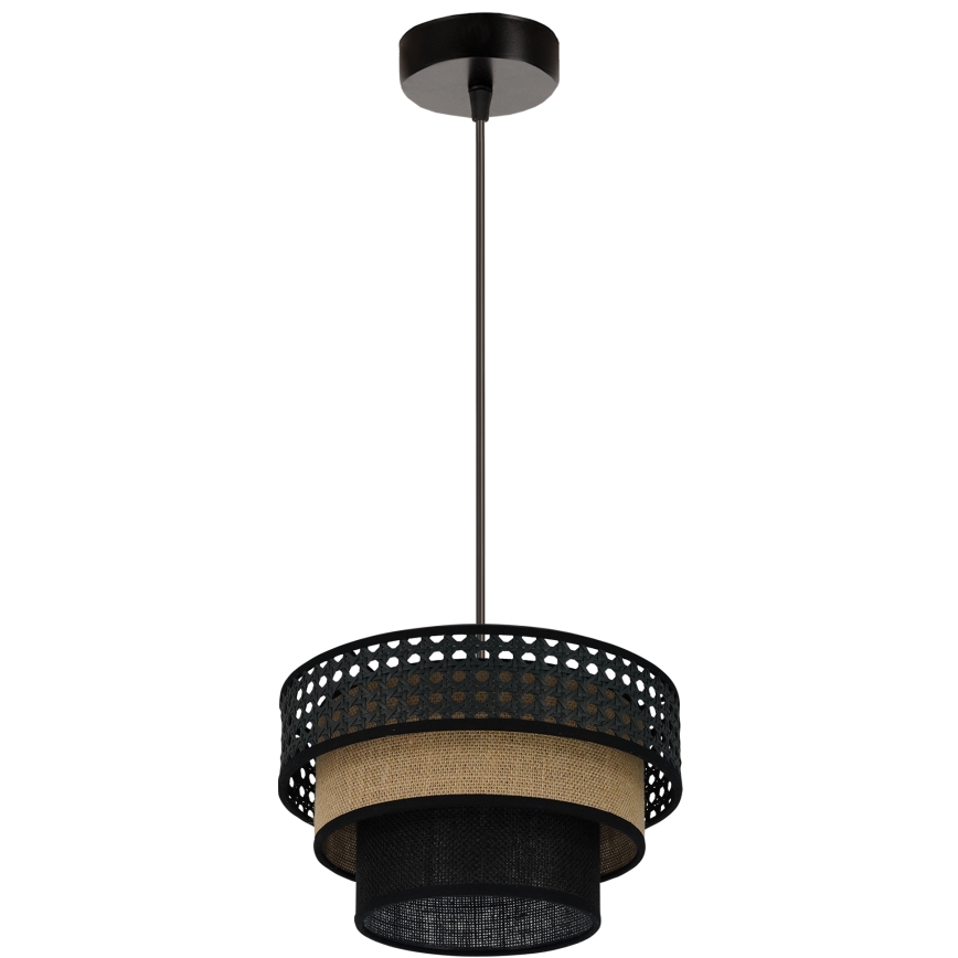 Brilagi - Luster na sajli DAKOTA LUNETA 1xE27/15W/230V pr. 25 cm crna/bež