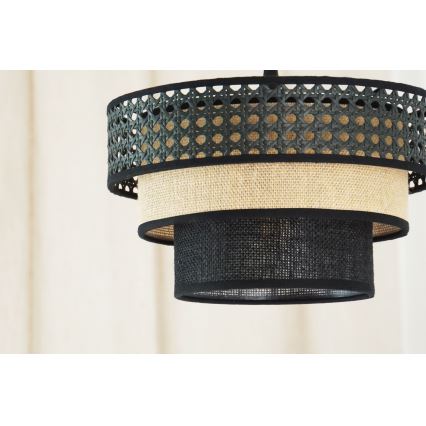 Brilagi - Luster na sajli DAKOTA LUNETA 1xE27/15W/230V pr. 25 cm crna/bež