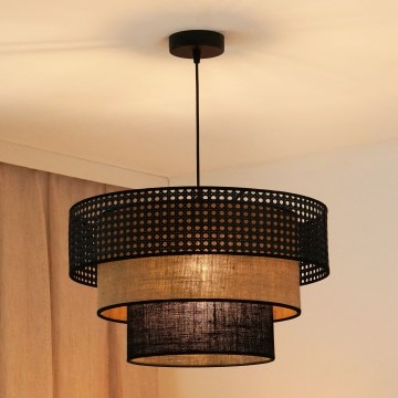 Brilagi - Luster na sajli DAKOTA LUNETA 1xE27/15W/230V pr. 45 cm crna/bež