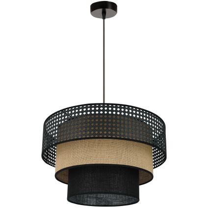 Brilagi - Luster na sajli DAKOTA LUNETA 1xE27/15W/230V pr. 45 cm crna/bež