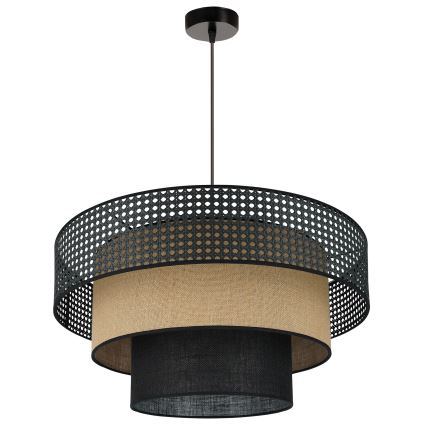 Brilagi - Luster na sajli DAKOTA LUNETA 1xE27/15W/230V pr. 60 cm crna/bež