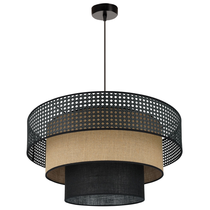 Brilagi - Luster na sajli DAKOTA LUNETA 1xE27/15W/230V pr. 60 cm crna/bež