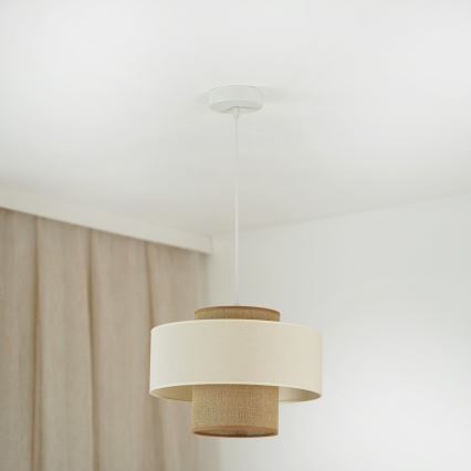 Brilagi - Luster na sajli DALLAS 1xE27/15W/230V pr. 30 cm smeđa/krem/bijela